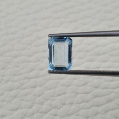 Gemma Sciolta di Acquamarina Naturale (AA), Taglio Smeraldo Ottagono Sfaccettato a Mano, 08x5,80x3,40 mm, 1,35 ct