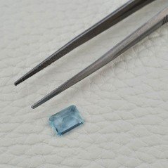 Gemma Sciolta di Acquamarina Naturale (AA), Taglio Smeraldo Ottagono Sfaccettato a Mano, 08x06x3,50 mm, 1,20 ct