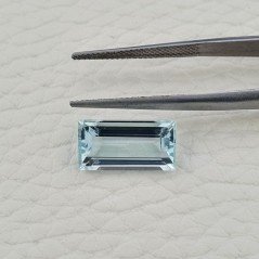Acquamarina Naturale (AA) Taglio Baguette Sfaccettata Fatto a Mano Gemma Sciolta 14,30X7,60X5mm 4,40 Carati 1pz