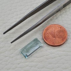 Acquamarina Naturale (AA) Taglio Baguette Sfaccettata Fatto a Mano Gemma Sciolta 14,30X7,60X5mm 4,40 Carati 1pz