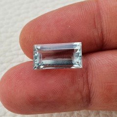 Acquamarina Naturale (AA) Taglio Baguette Sfaccettata Fatto a Mano Gemma Sciolta 14,30X7,60X5mm 4,40 Carati 1pz