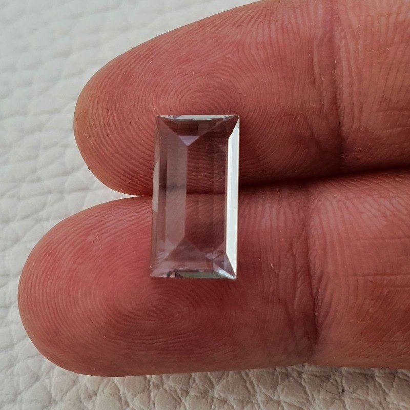 Acquamarina Naturale (AA) Taglio Baguette Sfaccettata Fatto a Mano Gemma Sciolta 14,30X7,60X5mm 4,40 Carati 1pz