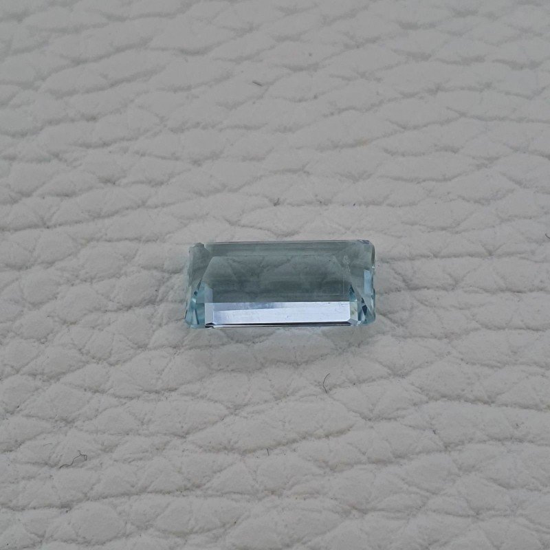 Acquamarina Naturale (AA) Taglio Smeraldo Ottagono Sfaccettata Fatto a Mano Gemma Sciolta 13,40X6,70X6mm 4,15 Carati 1pz
