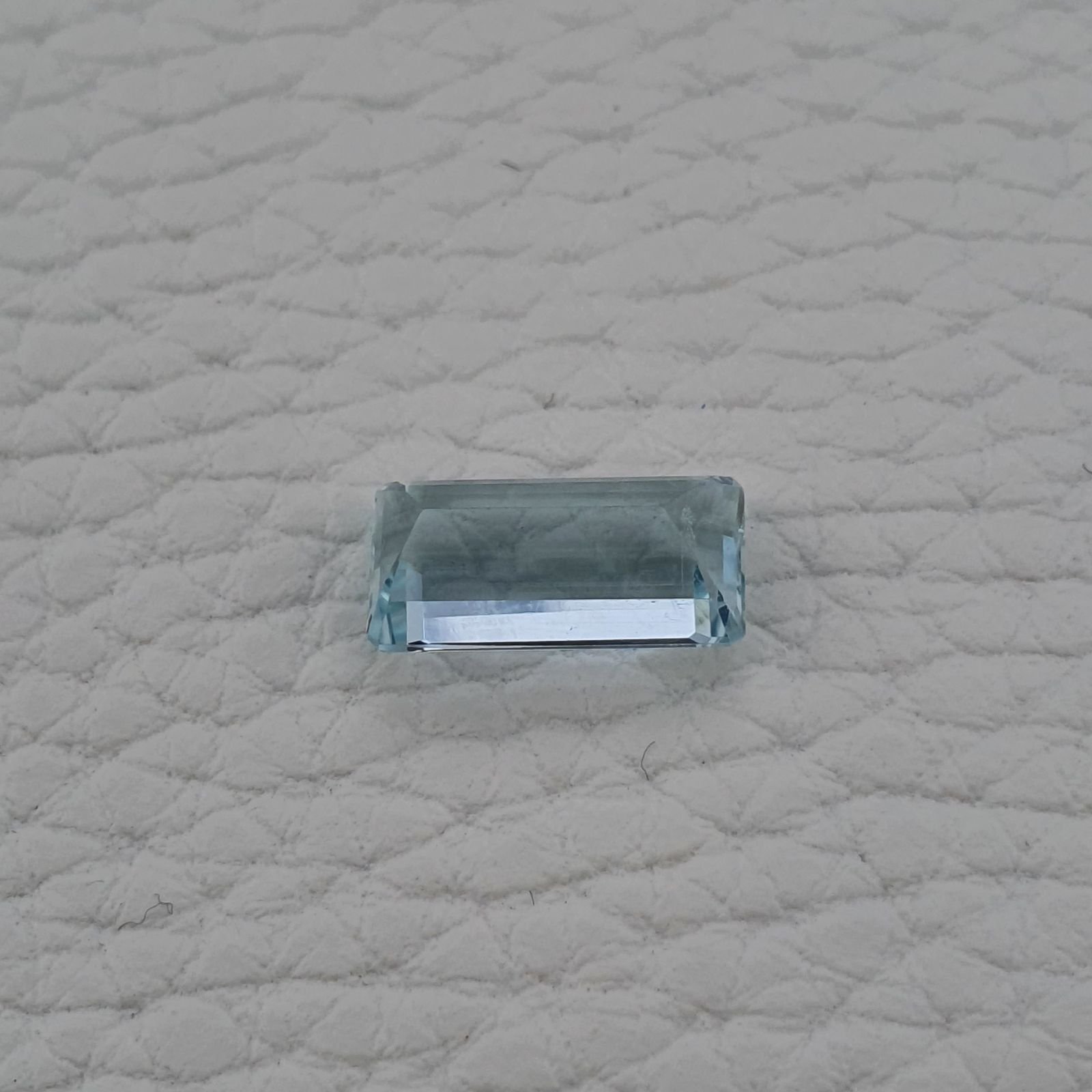 Acquamarina Naturale (AA) Taglio Smeraldo Ottagono Sfaccettata Fatto a Mano Gemma Sciolta 13,40X6,70X6mm 4,15 Carati 1pz