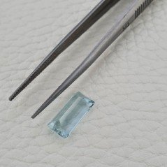 Gemma Sciolta di Acquamarina Naturale (AA), Taglio Smeraldo Ottagono Sfaccettato a Mano, 13,40x6,70x6 mm, 4,15 ct