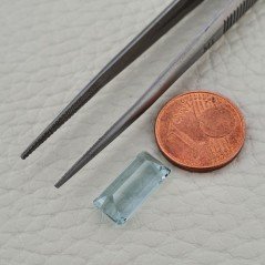 Gemma Sciolta di Acquamarina Naturale (AA), Taglio Smeraldo Ottagono Sfaccettato a Mano, 13,40x6,70x6 mm, 4,15 ct