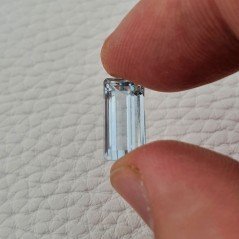 Gemma Sciolta di Acquamarina Naturale (AA), Taglio Smeraldo Ottagono Sfaccettato a Mano, 13,40x6,70x6 mm, 4,15 ct