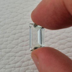 Gemma Sciolta di Acquamarina Naturale (AA), Taglio Baguette Sfaccettato a Mano, 13,30x7,60x4,50 mm, 3,40 ct