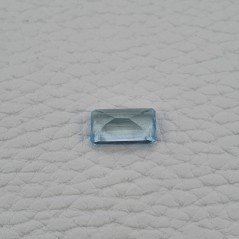 Gemma Sciolta di Acquamarina Naturale (AA), Taglio Smeraldo Ottagono Sfaccettato a Mano, 12x07x04 mm, 3,50 ct