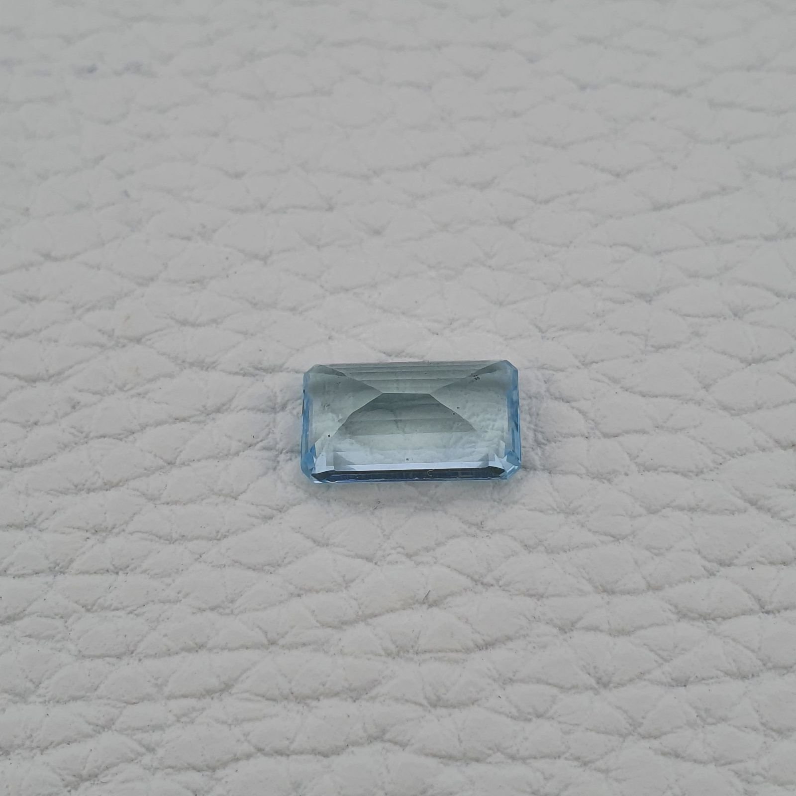 Acquamarina Naturale (AA) Taglio Smeraldo Ottagono Sfaccettata Fatto a Mano Gemma Sciolta 12X07X04mm 3,50 Carati 1pz