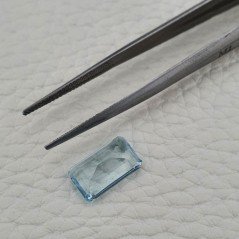 Gemma Sciolta di Acquamarina Naturale (AA), Taglio Smeraldo Ottagono Sfaccettato a Mano, 12x07x04 mm, 3,50 ct