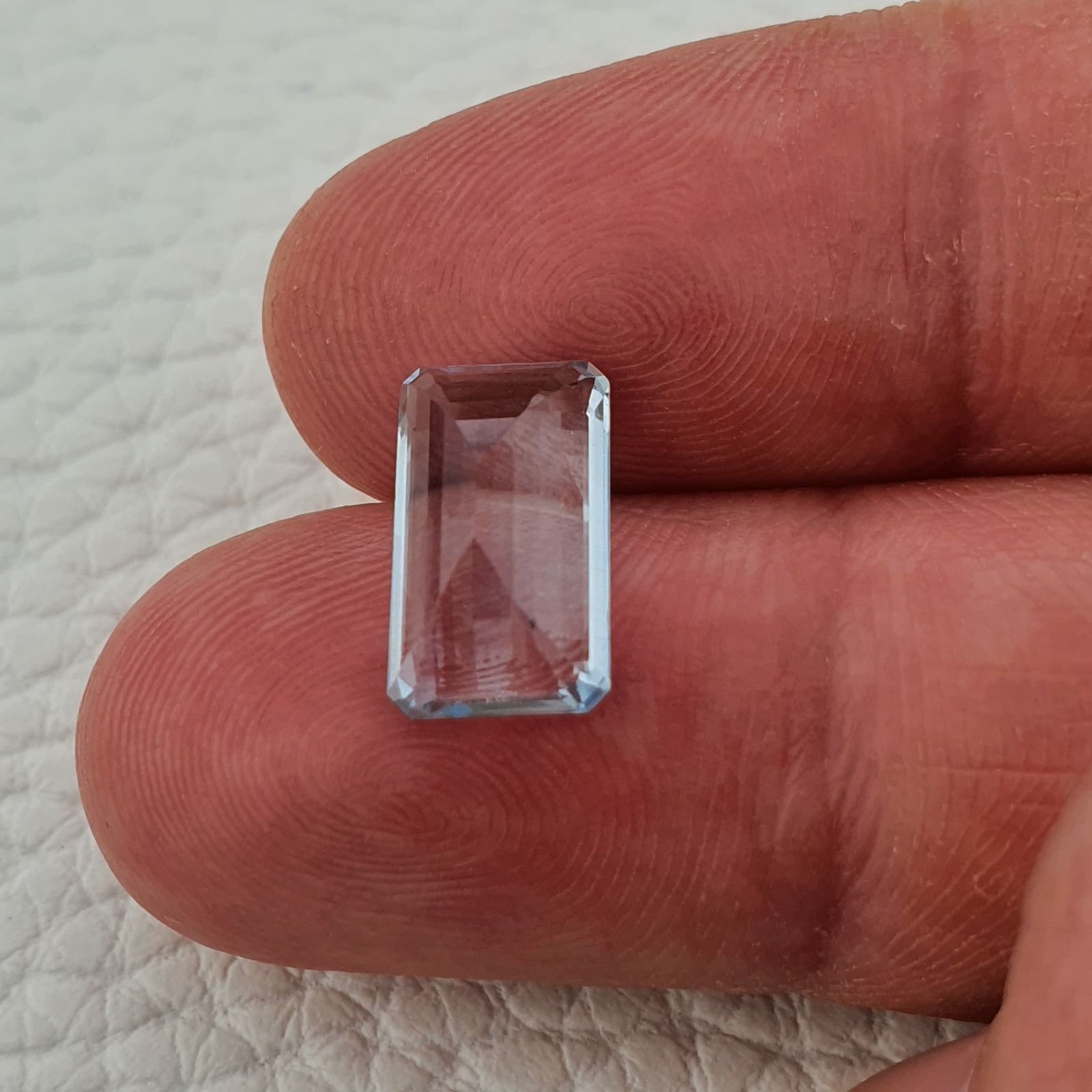 Acquamarina Naturale (AA) Taglio Smeraldo Ottagono Sfaccettata Fatto a Mano Gemma Sciolta 12X07X04mm 3,50 Carati 1pz
