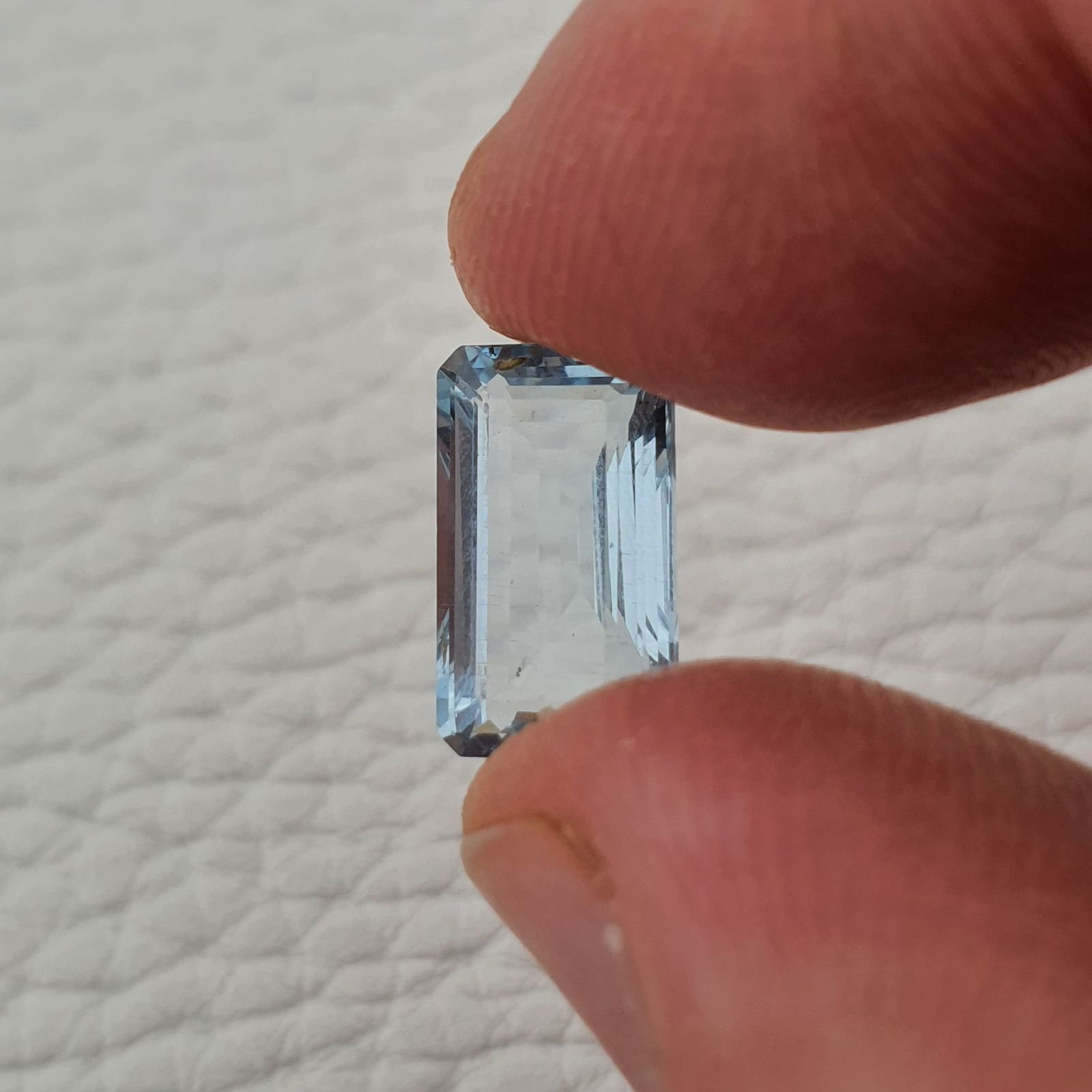 Acquamarina Naturale (AA) Taglio Smeraldo Ottagono Sfaccettata Fatto a Mano Gemma Sciolta 12X07X04mm 3,50 Carati 1pz