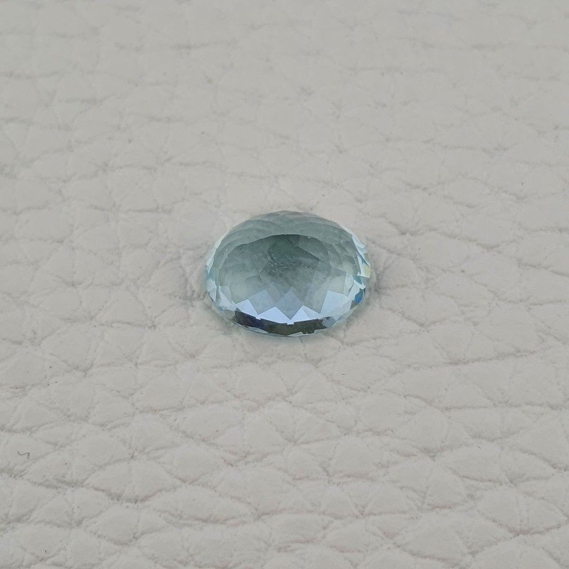 Acquamarina Naturale (AA) Taglio Ovale Sfaccettata Fatto a Mano Gemma Sciolta 11X9X6,60mm 3,75 Carati 1pz