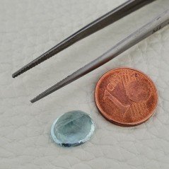Gemma Sciolta di Acquamarina Naturale (AA), Taglio Ovale Sfaccettato a Mano, 11x9x6,60 mm, 3,75 ct