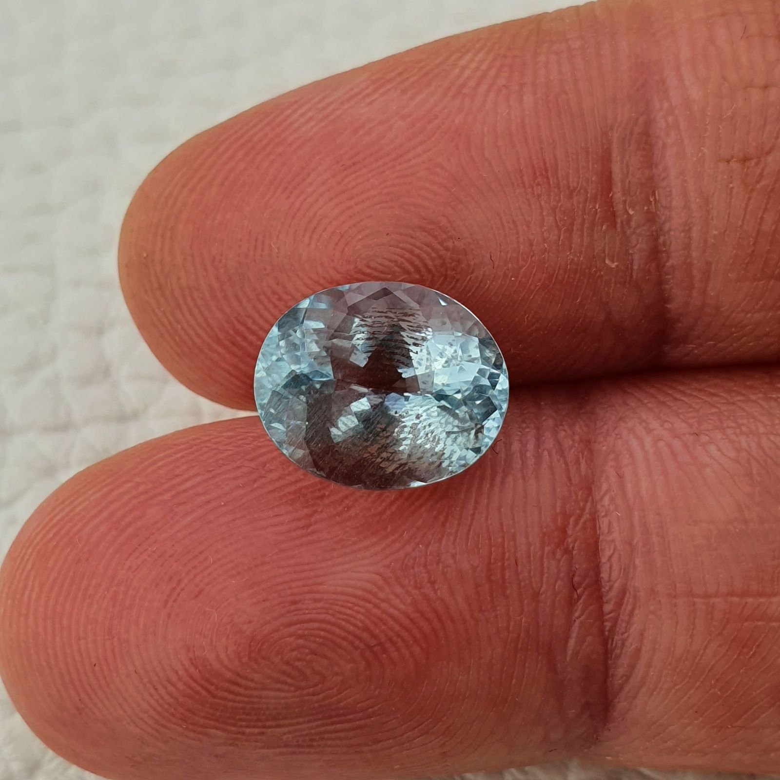 Acquamarina Naturale (AA) Taglio Ovale Sfaccettata Fatto a Mano Gemma Sciolta 11X9X6,60mm 3,75 Carati 1pz