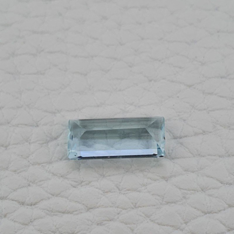 Acquamarina Naturale (AA) Taglio Smeraldo Ottagono Sfaccettata Fatto a Mano Gemma Sciolta 13,60X6,20X4,35mm 3,15 Carati 1pz