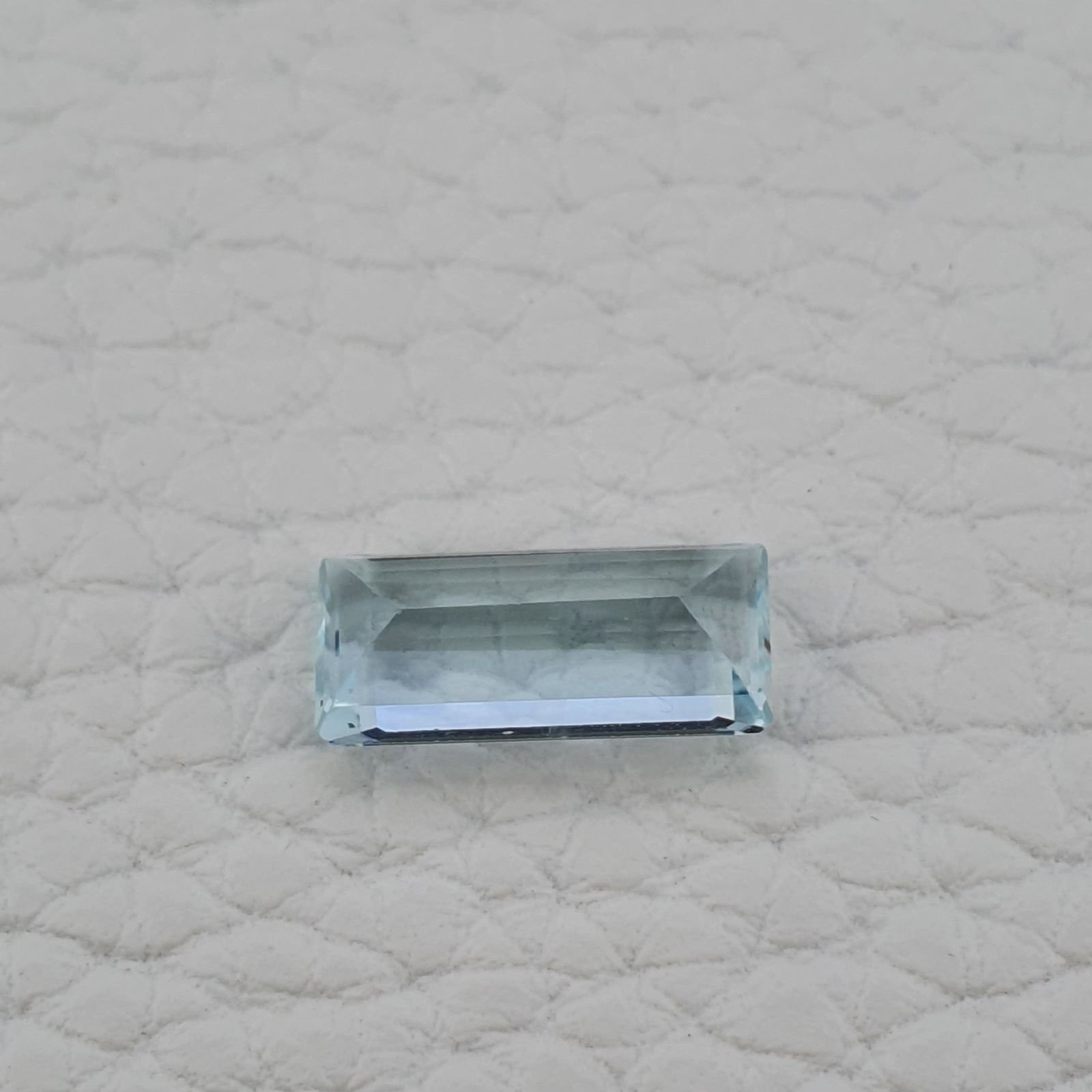 Acquamarina Naturale (AA) Taglio Smeraldo Ottagono Sfaccettata Fatto a Mano Gemma Sciolta 13,60X6,20X4,35mm 3,15 Carati 1pz