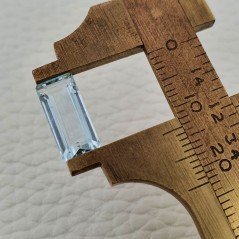 Gemma Sciolta di Acquamarina Naturale (AA), Taglio Smeraldo Ottagono Sfaccettato a Mano, 13,60x6,20x4,35 mm, 3,15 ct
