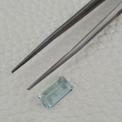 Gemma Sciolta di Acquamarina Naturale (AA), Taglio Smeraldo Ottagono Sfaccettato a Mano, 12x6,65x05 mm, 3,25 ct