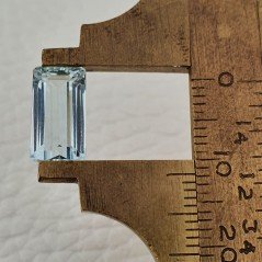 Gemma Sciolta di Acquamarina Naturale (AA), Taglio Smeraldo Ottagono Sfaccettato a Mano, 12x6,65x05 mm, 3,25 ct