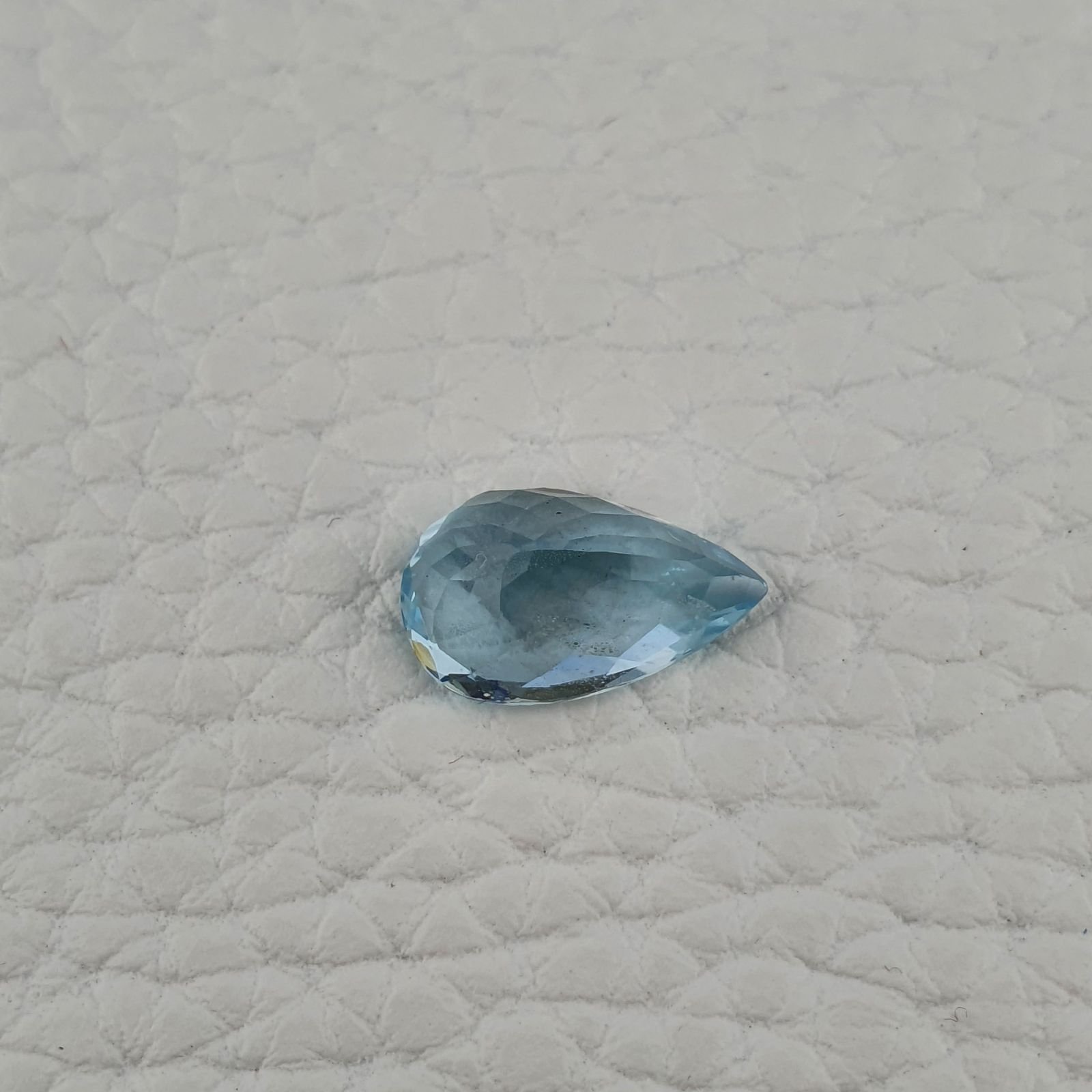 Acquamarina Naturale (AA) Taglio Gocce Sfaccettata Fatto a Mano Gemma Sciolta 13X8X6mm 3,35 Carati 1pz