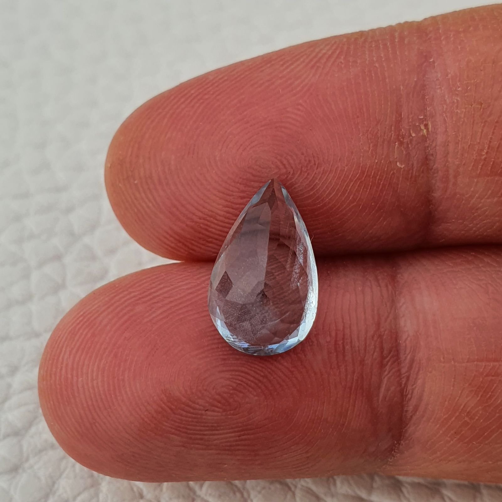 Acquamarina Naturale (AA) Taglio Gocce Sfaccettata Fatto a Mano Gemma Sciolta 13X8X6mm 3,35 Carati 1pz