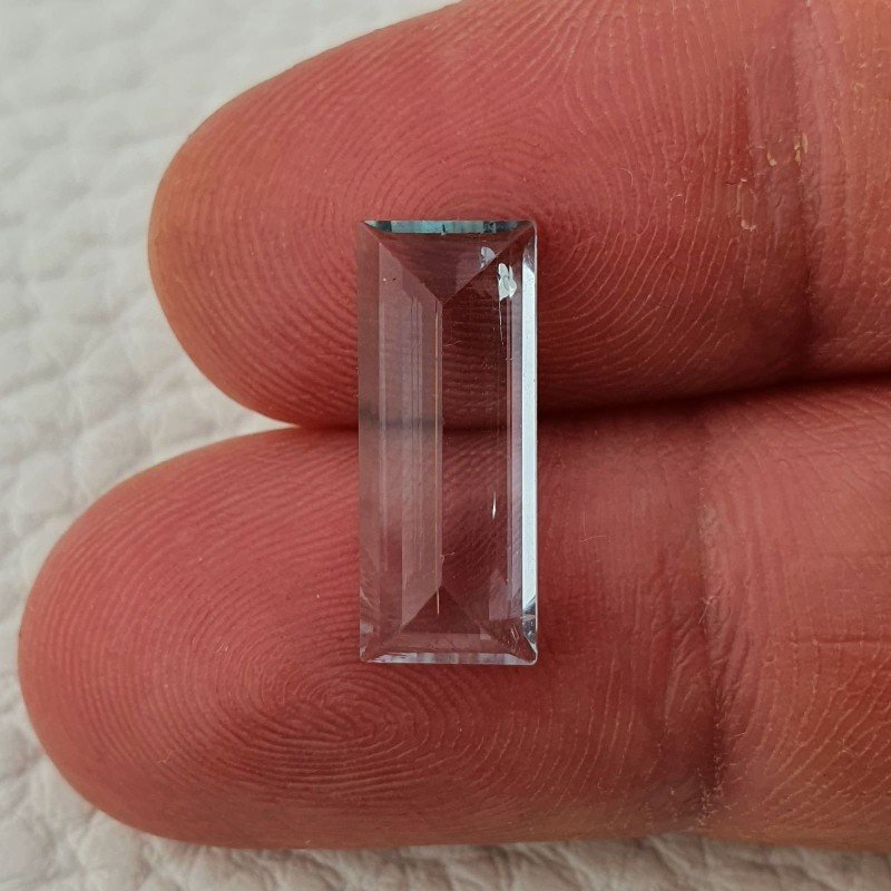 Acquamarina Naturale (AA) Taglio Baguette Sfaccettata Fatto a Mano Gemma Sciolta 16,20X6,50X3mm 3,05 Carati 1pz