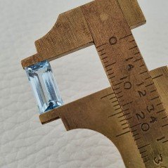 Acquamarina Naturale (AA) Taglio Baguette Sfaccettata Fatto a Mano Gemma Sciolta 12X6X4,80mm 2,80 Carati 1pz