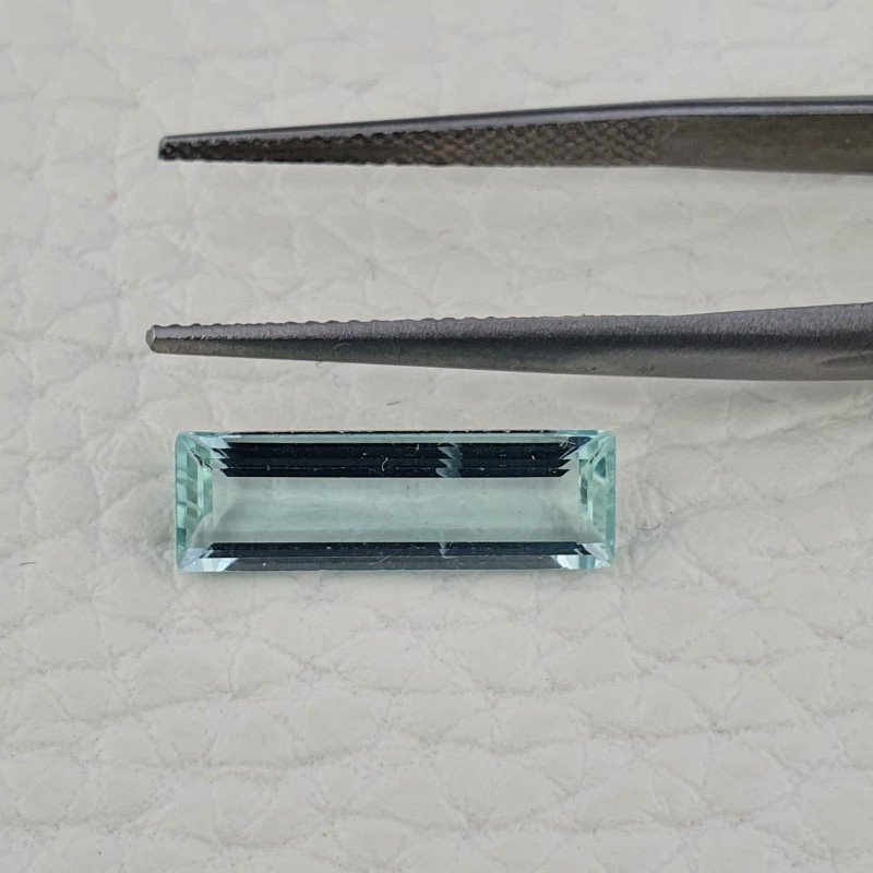 Acquamarina Naturale (AA) Taglio Baguette Sfaccettata Fatto a Mano Gemma Sciolta 16,40X05X3,20mm 2,65 Carati 1pz