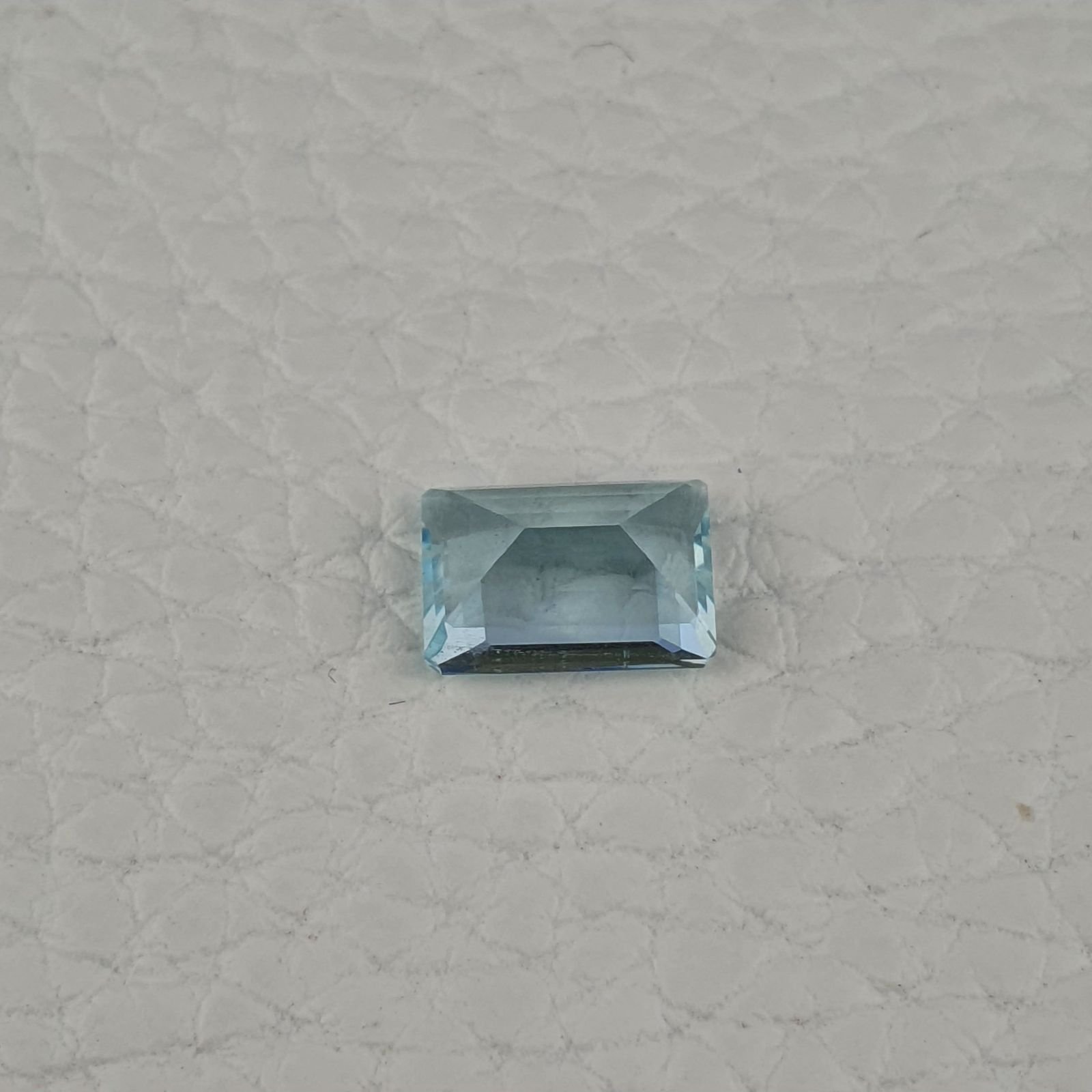 Acquamarina Naturale (AA) Taglio Smeraldo Ottagono Sfaccettata Fatto a Mano Gemma Sciolta 10X07X4,90mm 2,70 Carati 1pz