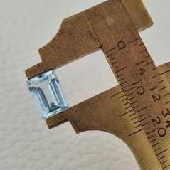 Gemma Sciolta di Acquamarina Naturale (AA), Taglio Smeraldo Ottagono Sfaccettato a Mano, 10x07x4,90 mm, 2,70 ct