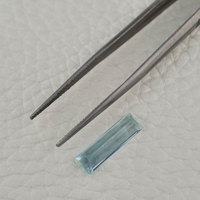Acquamarina Naturale (AA) Taglio Baguette Sfaccettata Fatto a Mano Gemma Sciolta 16X5X4,15mm 2,50 Carati 1pz
