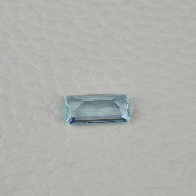 Acquamarina Naturale (AA) Taglio Smeraldo Ottagono Sfaccettata Fatto a Mano Gemma Sciolta 12X6X3mm 2,50 Carati 1pz