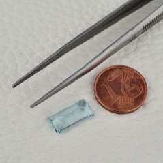 Gemma Sciolta di Acquamarina Naturale (AA), Taglio Smeraldo Ottagono Sfaccettato a Mano, 12x6x3 mm, 2,50 ct
