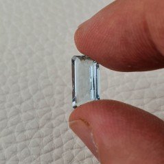 Gemma Sciolta di Acquamarina Naturale (AA), Taglio Smeraldo Ottagono Sfaccettato a Mano, 12x6x3 mm, 2,50 ct