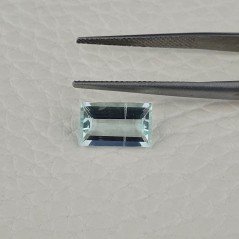 Acquamarina Naturale (AA) Taglio Baguette Sfaccettata Fatto a Mano Gemma Sciolta 11X7X4mm 2,30 Carati 1pz