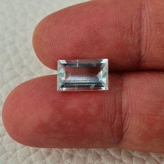 Acquamarina Naturale (AA) Taglio Baguette Sfaccettata Fatto a Mano Gemma Sciolta 11X7X4mm 2,30 Carati 1pz