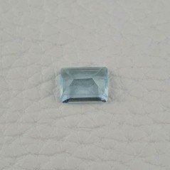 Gemma Sciolta di Acquamarina Naturale (AA), Taglio Smeraldo Ottagono Sfaccettato a Mano, 09x07x4,65 mm, 2,15 ct