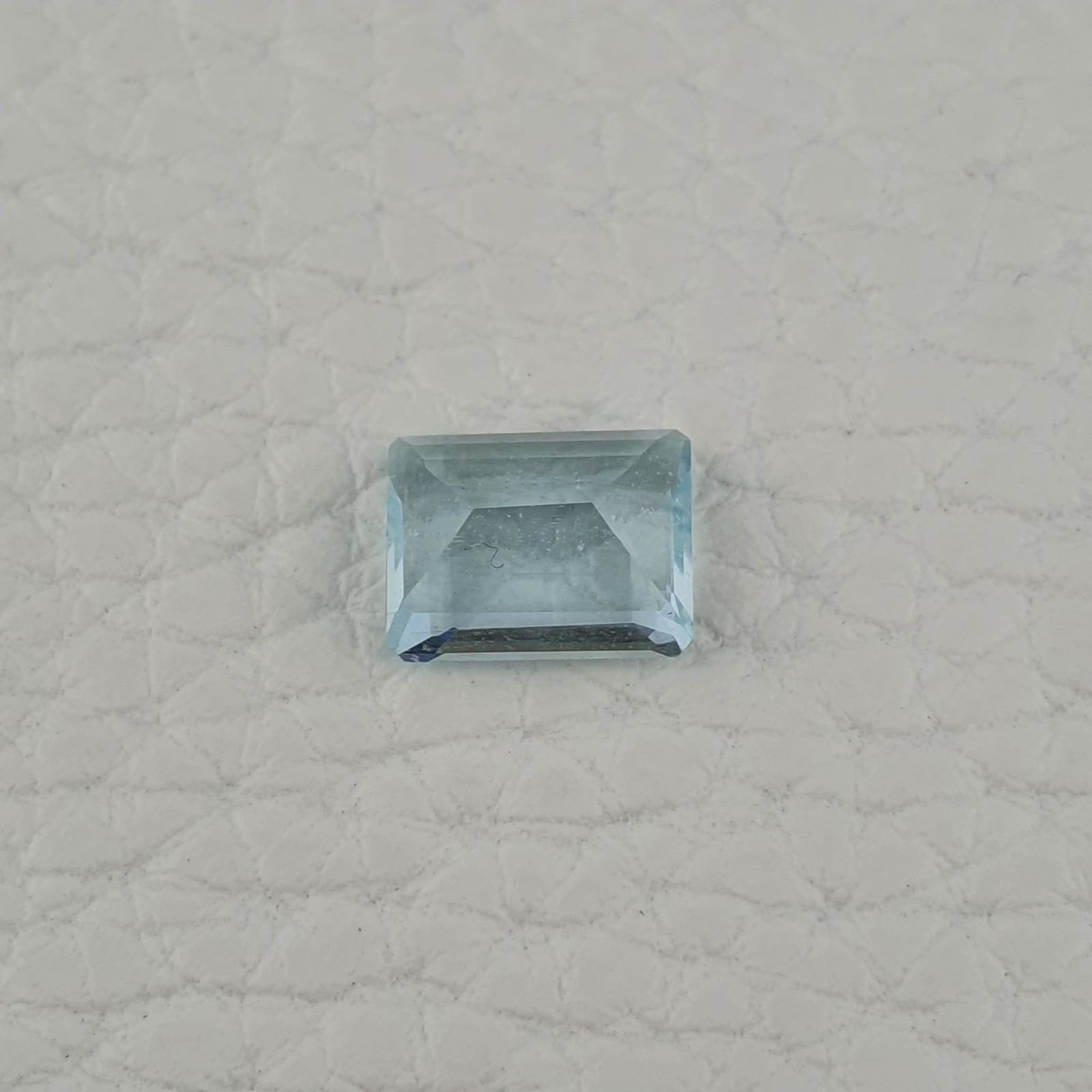 Acquamarina Naturale (AA) Taglio Smeraldo Ottagono Sfaccettata Fatto a Mano Gemma Sciolta 09X07X4,65mm 2,15 Carati 1pz