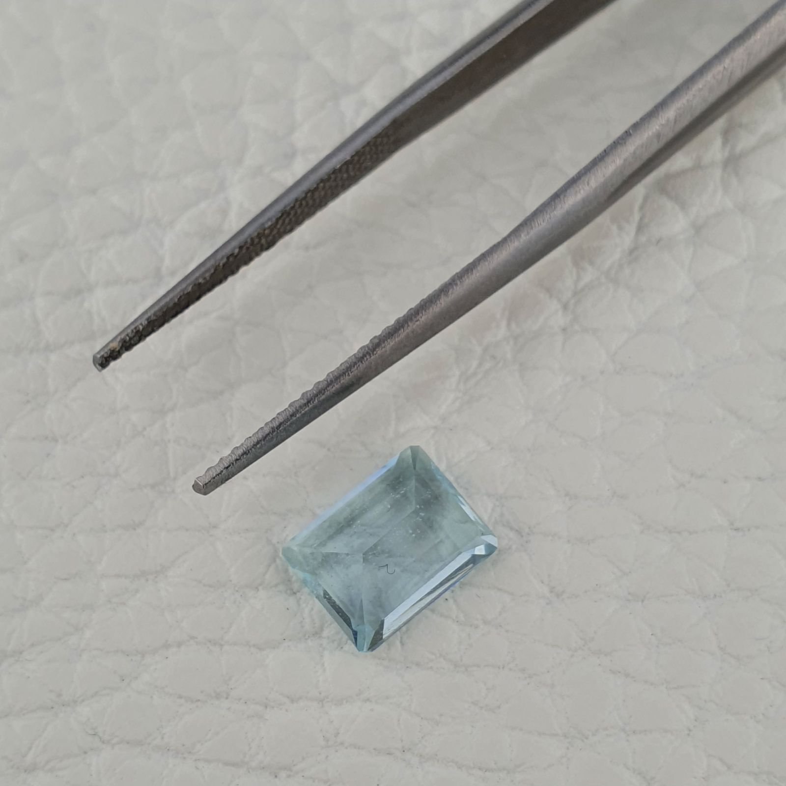 Acquamarina Naturale (AA) Taglio Smeraldo Ottagono Sfaccettata Fatto a Mano Gemma Sciolta 09X07X4,65mm 2,15 Carati 1pz
