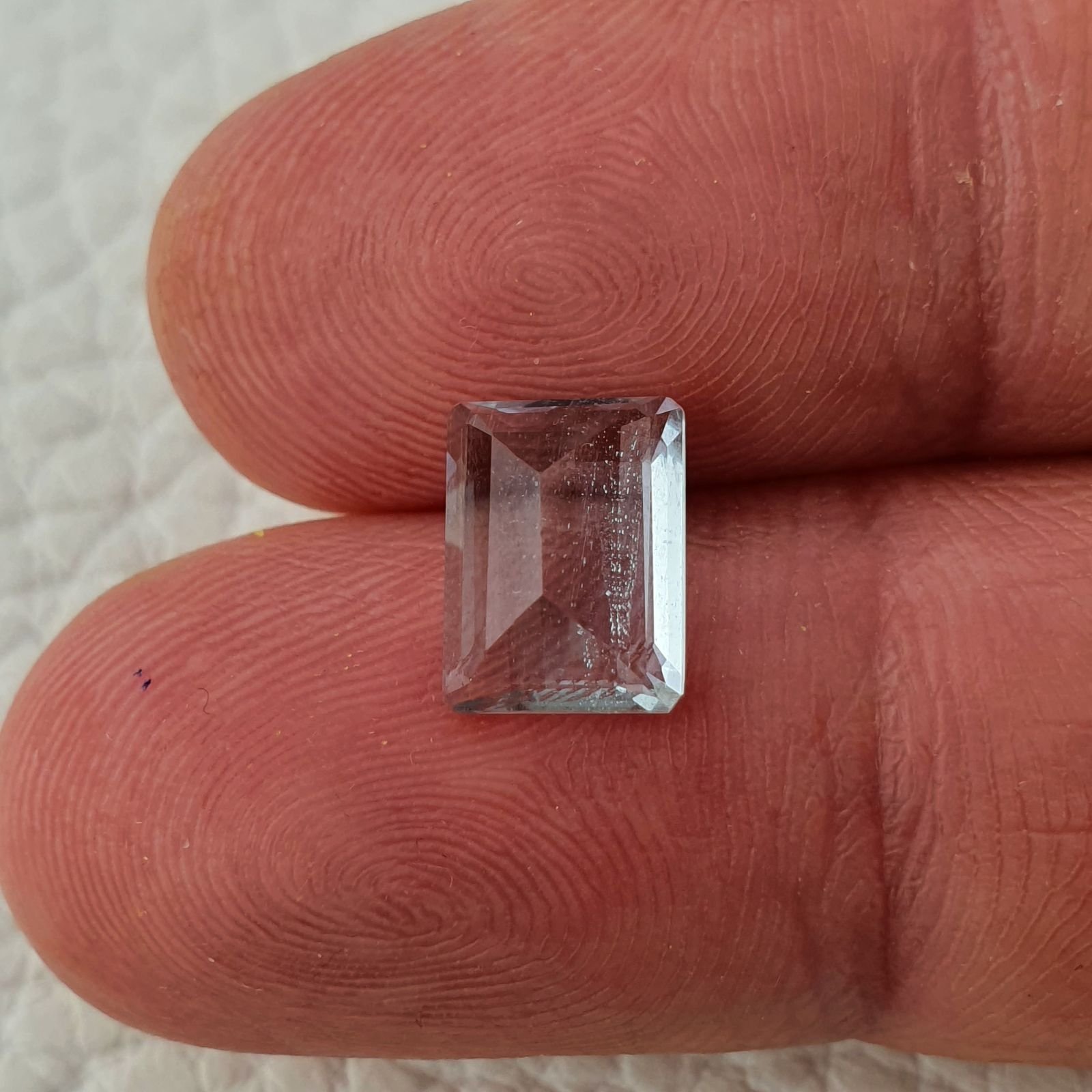 Acquamarina Naturale (AA) Taglio Smeraldo Ottagono Sfaccettata Fatto a Mano Gemma Sciolta 09X07X4,65mm 2,15 Carati 1pz