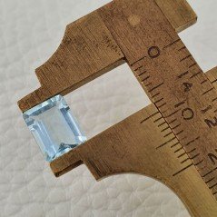 Gemma Sciolta di Acquamarina Naturale (AA), Taglio Smeraldo Ottagono Sfaccettato a Mano, 09x07x4,65 mm, 2,15 ct