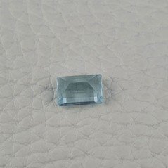 Gemma Sciolta di Acquamarina Naturale (AA), Taglio Smeraldo Ottagono Sfaccettato a Mano, 09x06x5 mm, 2,20 ct