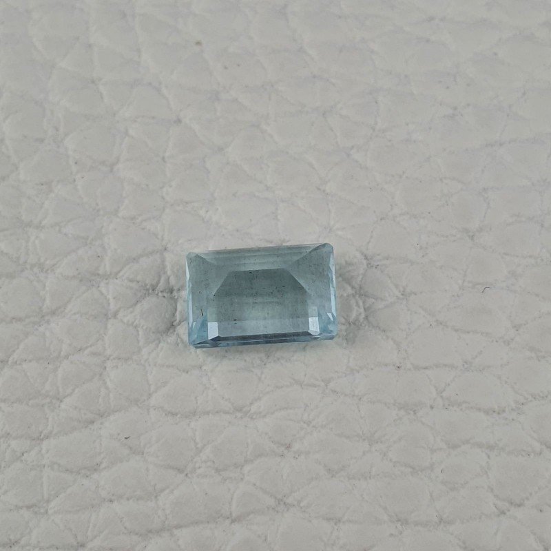 Acquamarina Naturale (AA) Taglio Smeraldo Ottagono Sfaccettata Fatto a Mano Gemma Sciolta 09X06X5mm 2,20 Carati 1pz