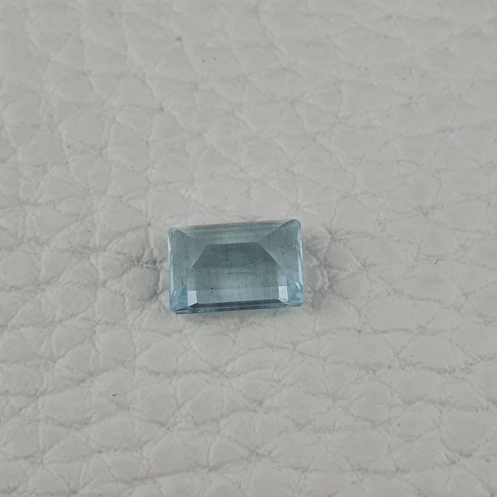 Acquamarina Naturale (AA) Taglio Smeraldo Ottagono Sfaccettata Fatto a Mano Gemma Sciolta 09X06X5mm 2,20 Carati 1pz