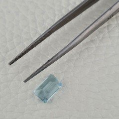 Gemma Sciolta di Acquamarina Naturale (AA), Taglio Smeraldo Ottagono Sfaccettato a Mano, 09x06x5 mm, 2,20 ct