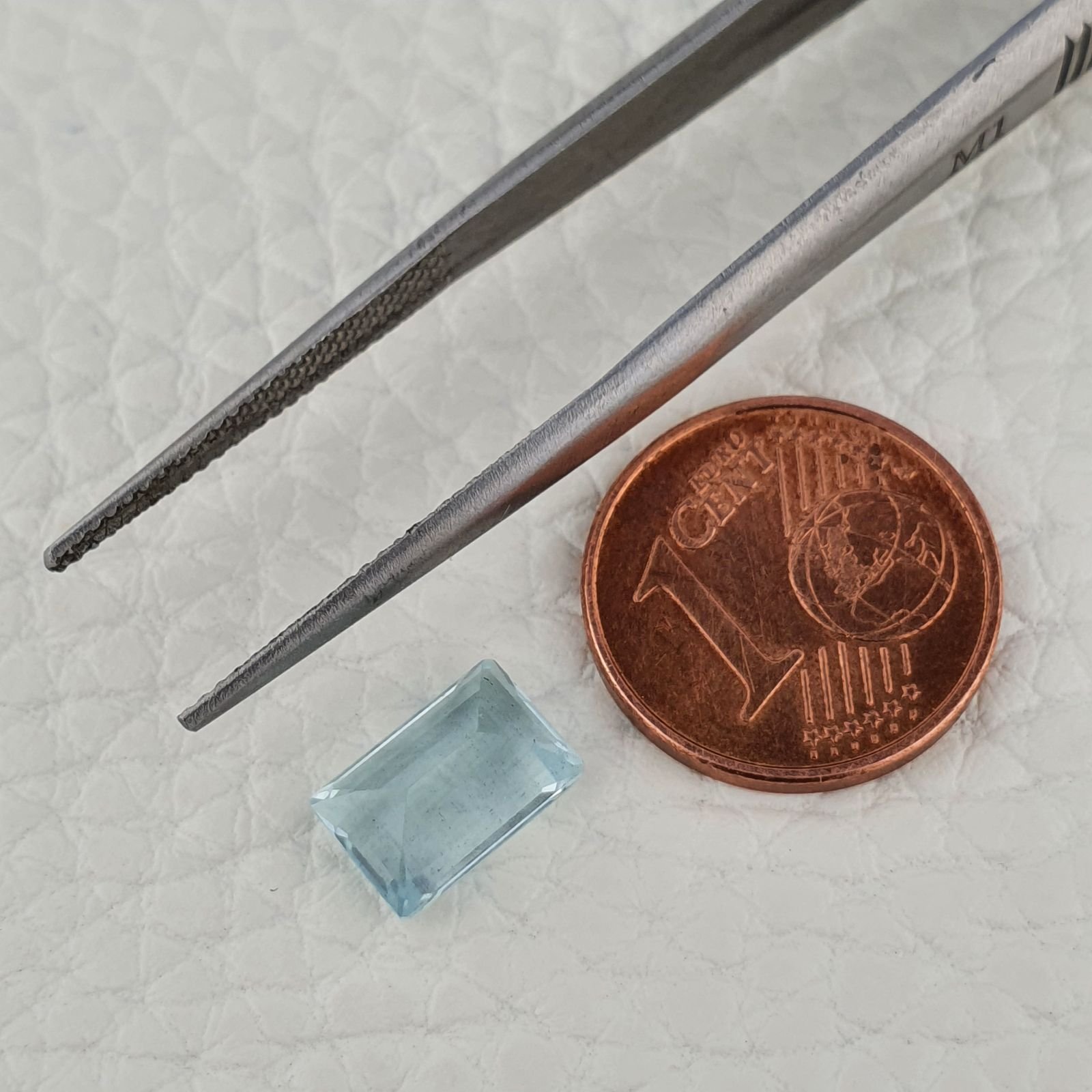 Acquamarina Naturale (AA) Taglio Smeraldo Ottagono Sfaccettata Fatto a Mano Gemma Sciolta 09X06X5mm 2,20 Carati 1pz