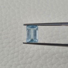 Gemma Sciolta di Acquamarina Naturale (AA), Taglio Smeraldo Ottagono Sfaccettato a Mano, 09x06x5 mm, 2,20 ct