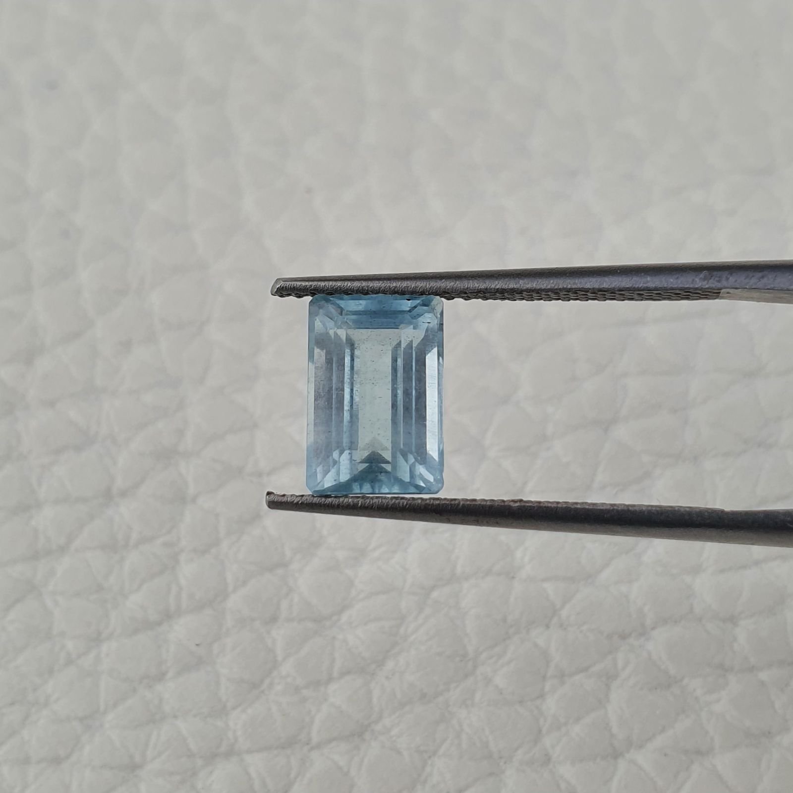 Acquamarina Naturale (AA) Taglio Smeraldo Ottagono Sfaccettata Fatto a Mano Gemma Sciolta 09X06X5mm 2,20 Carati 1pz
